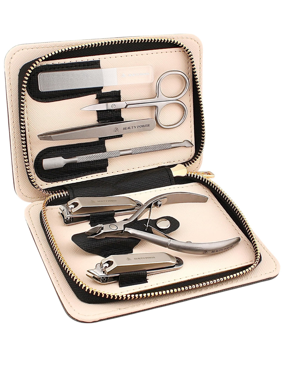 Beauty Power manicure pedicure set 7-in-1 stainless steel tools for precise grooming at home