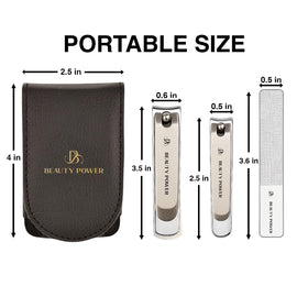 Beauty Power brown PU leather travel case for portability
