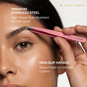 Beauty Power tweezers German stainless steel construction for lasting performance.
