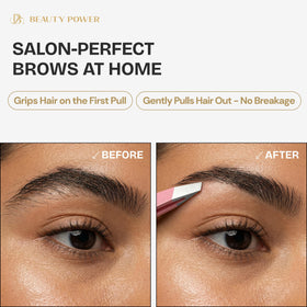 Beauty Power tweezers for ingrown hair removal on delicate areas.