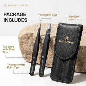 Beauty Power tweezers for splinter removal with precise pinpoint accuracy.