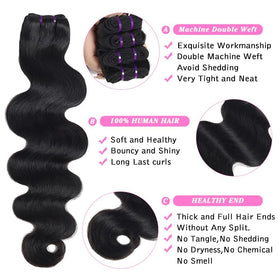 Beauty Queen unprocessed Brazilian hair weft detail highlights durability