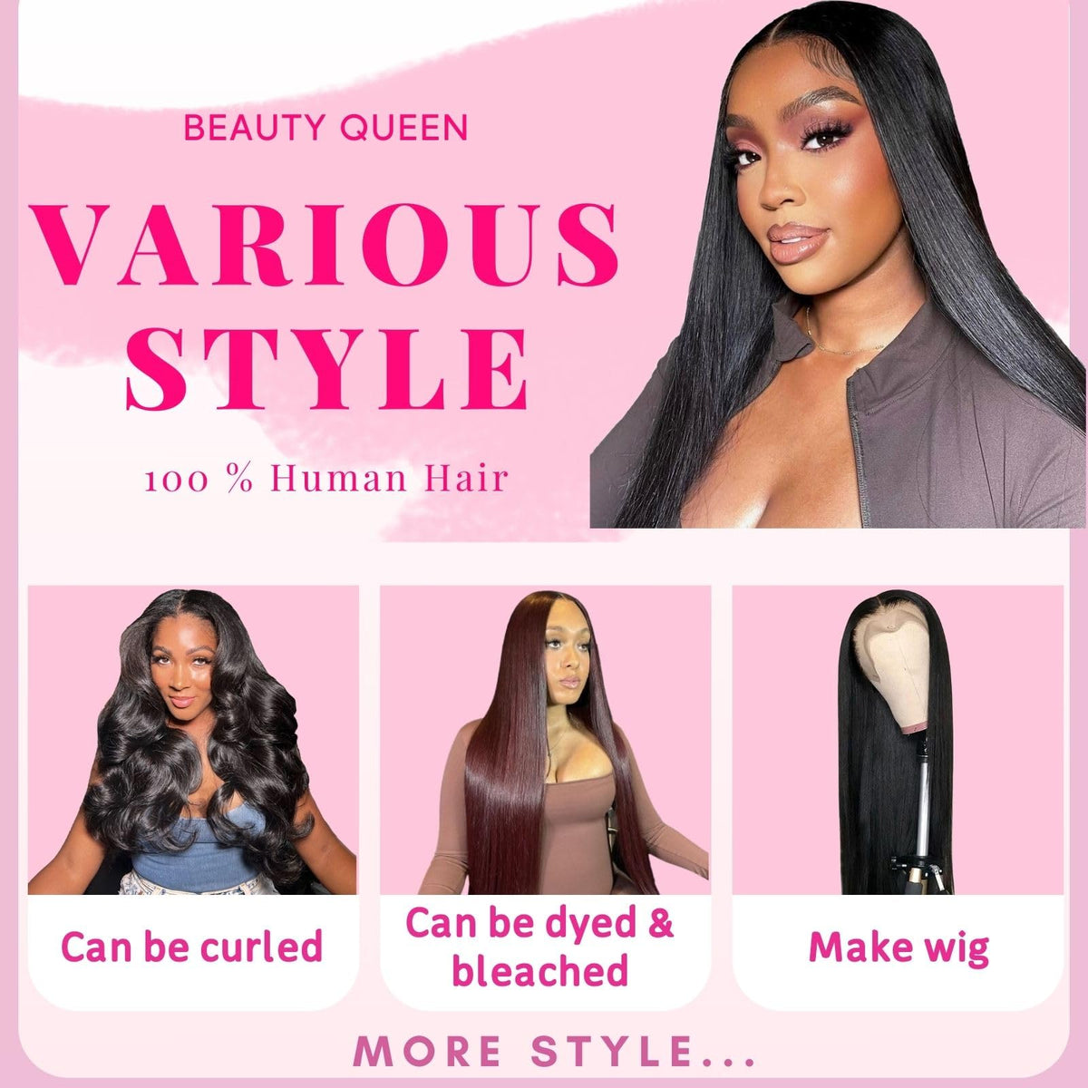 Beauty Queen 18inch 105g bundle demonstrates full natural density