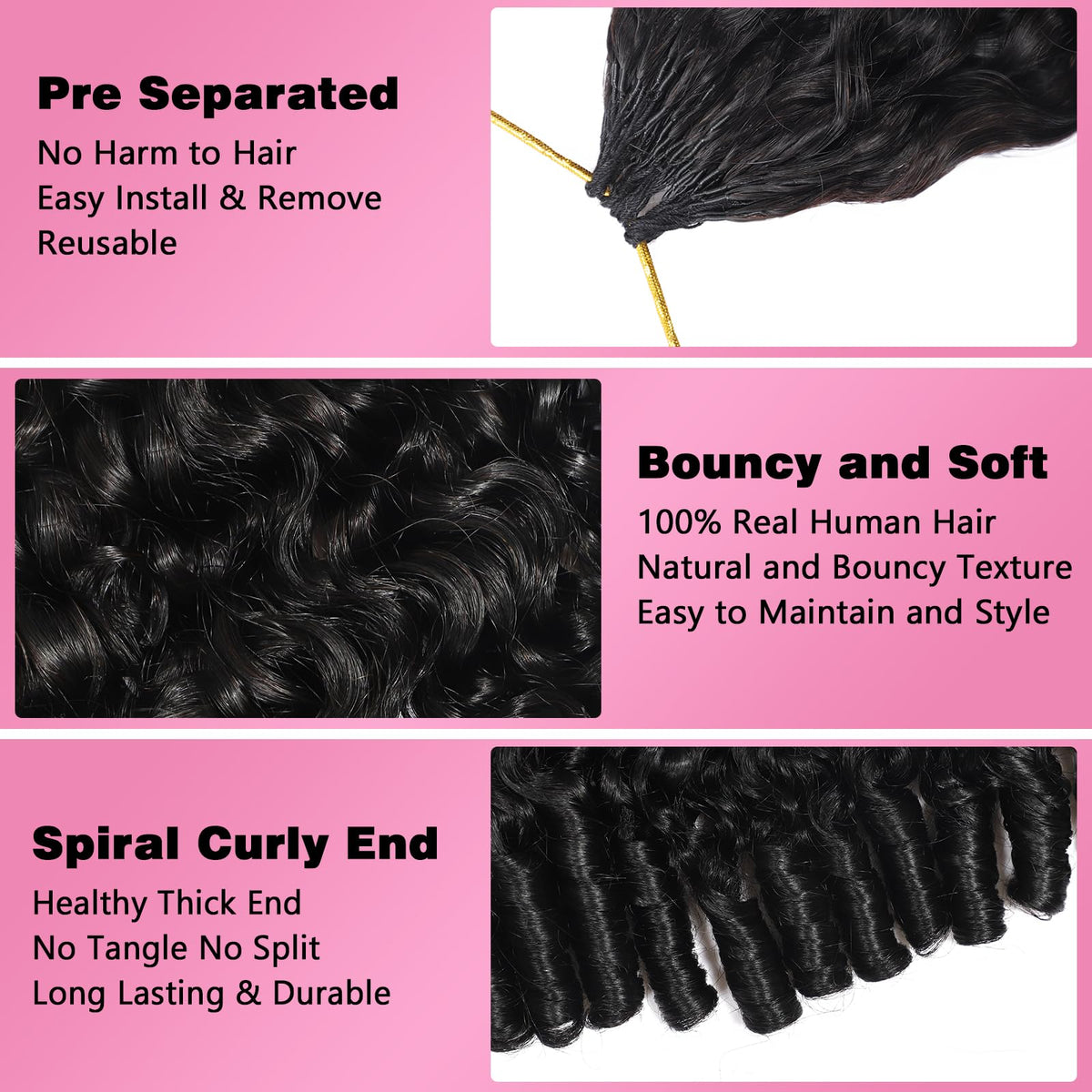 Beauty Queen Burmese Curly Crochet Hair 20in spiral-ends offer natural bounce and shape