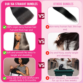 Beauty Queen straight bundles 22 inch with smooth, salon-ready ends