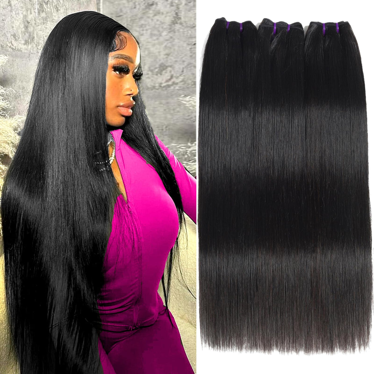 Beauty Queen thick straight bundles 22 inch pack for seamless blending.