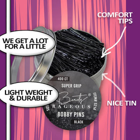 Beauty Rageous 1.9 inch pins with wavy grip for lasting hold.