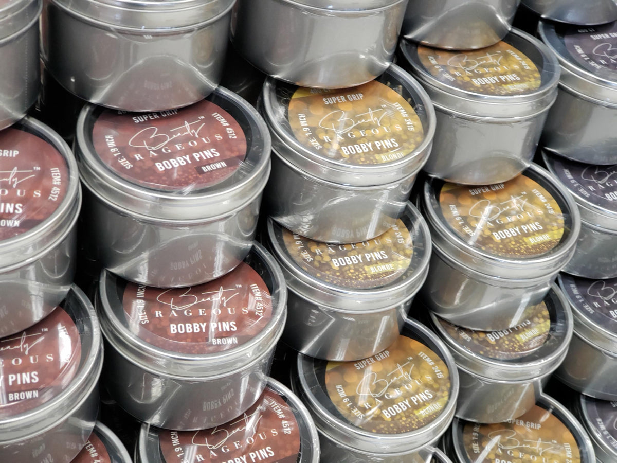 Beauty Rageous 400-count tin pack keeps pins organized and ready.