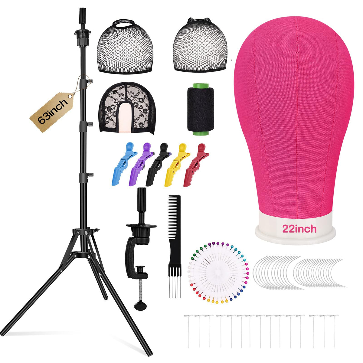 Beauty Star 63inch wig stand tripod with head for precise wig making.