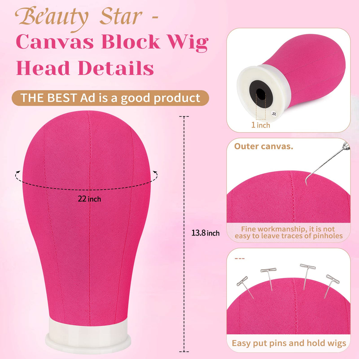 Beauty Star canvas 22inch mannequin head ready for styling.