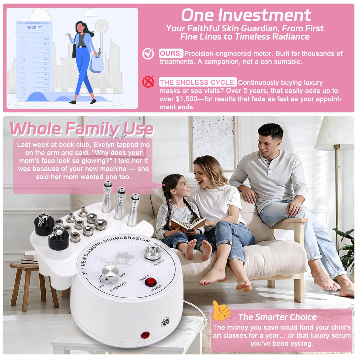 Beauty Star face treatment usage demonstrates safe microdermabrasion at home.