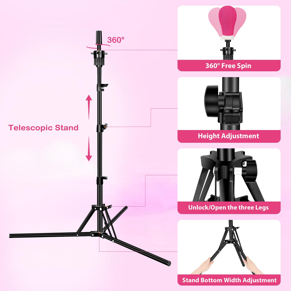 Beauty Star table stand holder keeps your display organized.