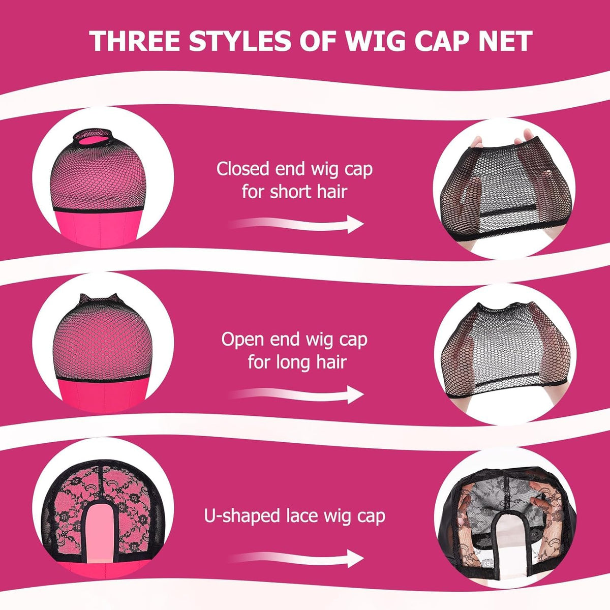 Beauty Star wig caps set protects wigs during handling.