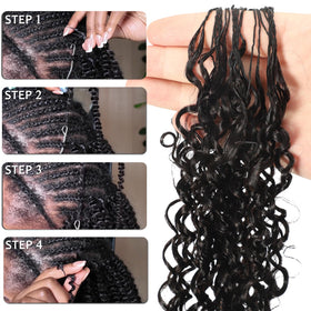 Beauty Youth Curly Crochet Hair natural black color blend.