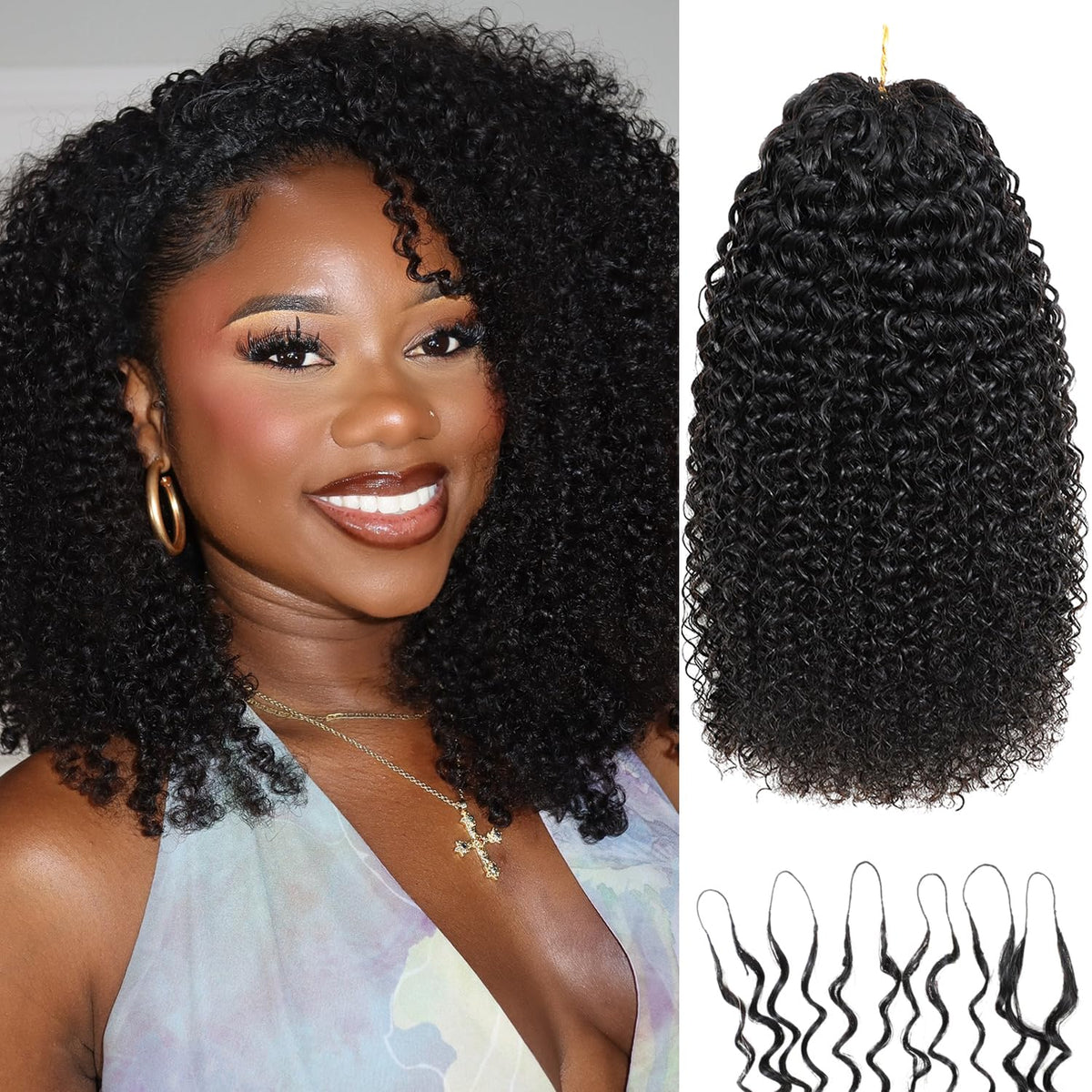 Beauty Youth kinky curly miracle knots closeup showing natural texture and softness