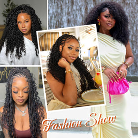 Beauty Youth Kinky Curly Miracle Knots full hairstyle look with volume.