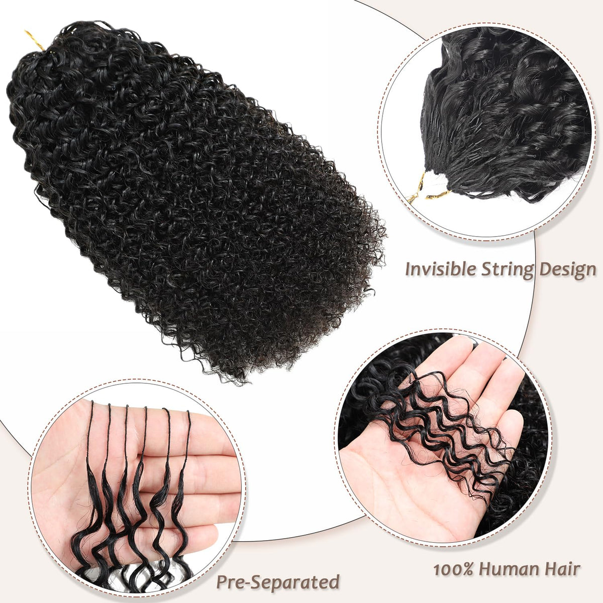 Beauty Youth Kinky Curly Miracle Knots kink-curly strands woven into a realistic texture sample.