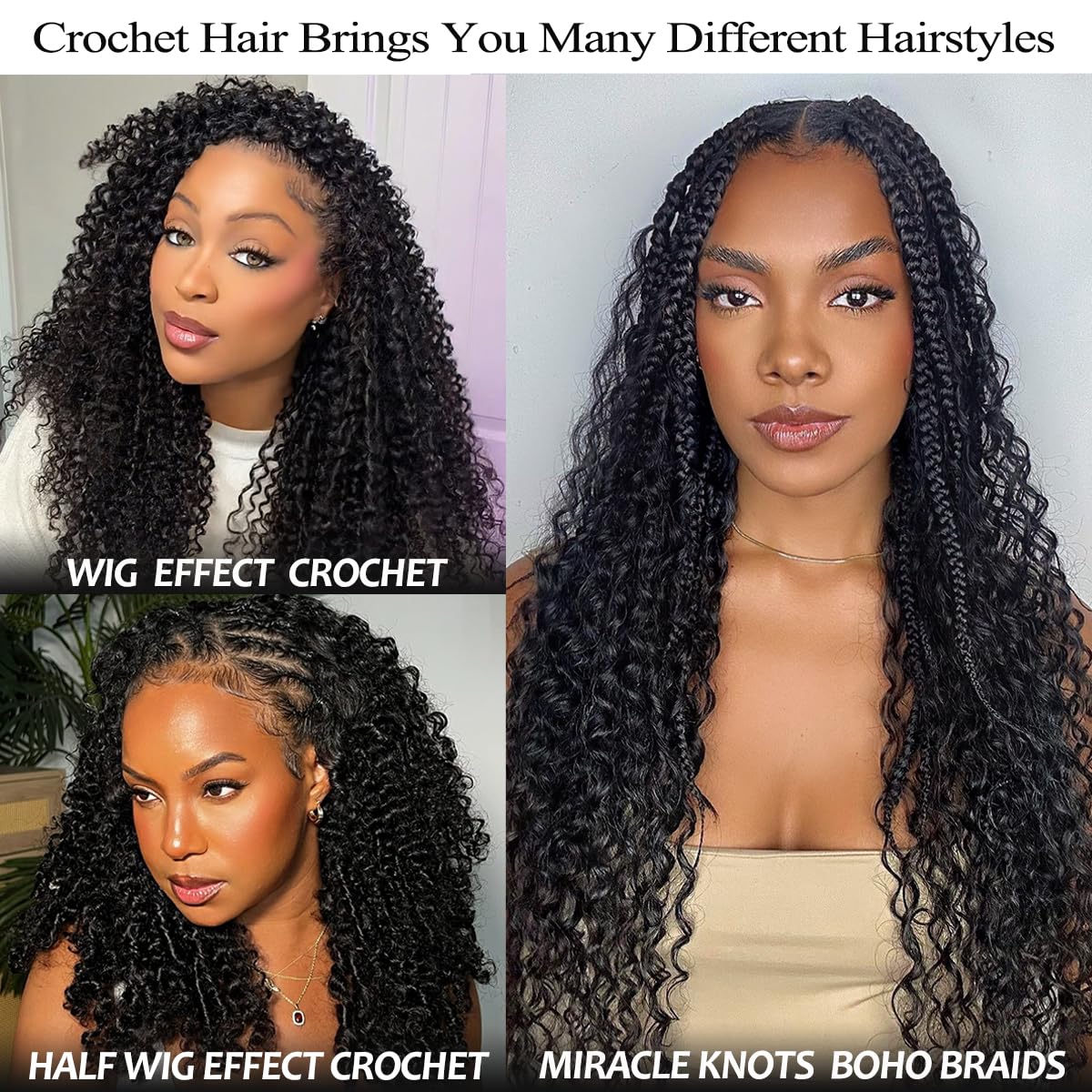 Beauty Youth Kinky Curly Miracle Knots knotless blend with scalp for comfortable wear.