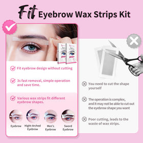 Beauty7 wax strips kit between-eyebrows-strips for easy removal between brows.