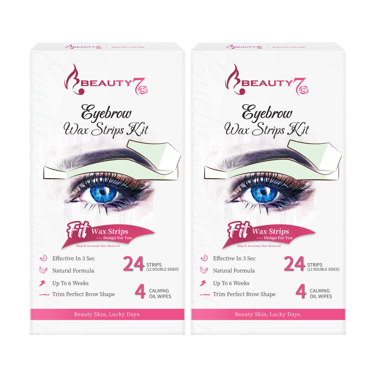 Beauty7 wax strips kit sensitive skin eyebrow-strips for precise eyebrow shaping.