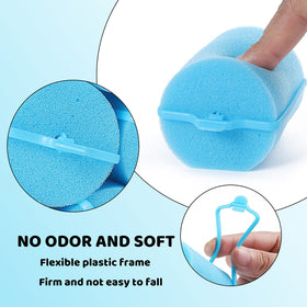 BEAUTYAND foam hair roller blue set 24pcs showing soft foam and easy grip for gentle curls