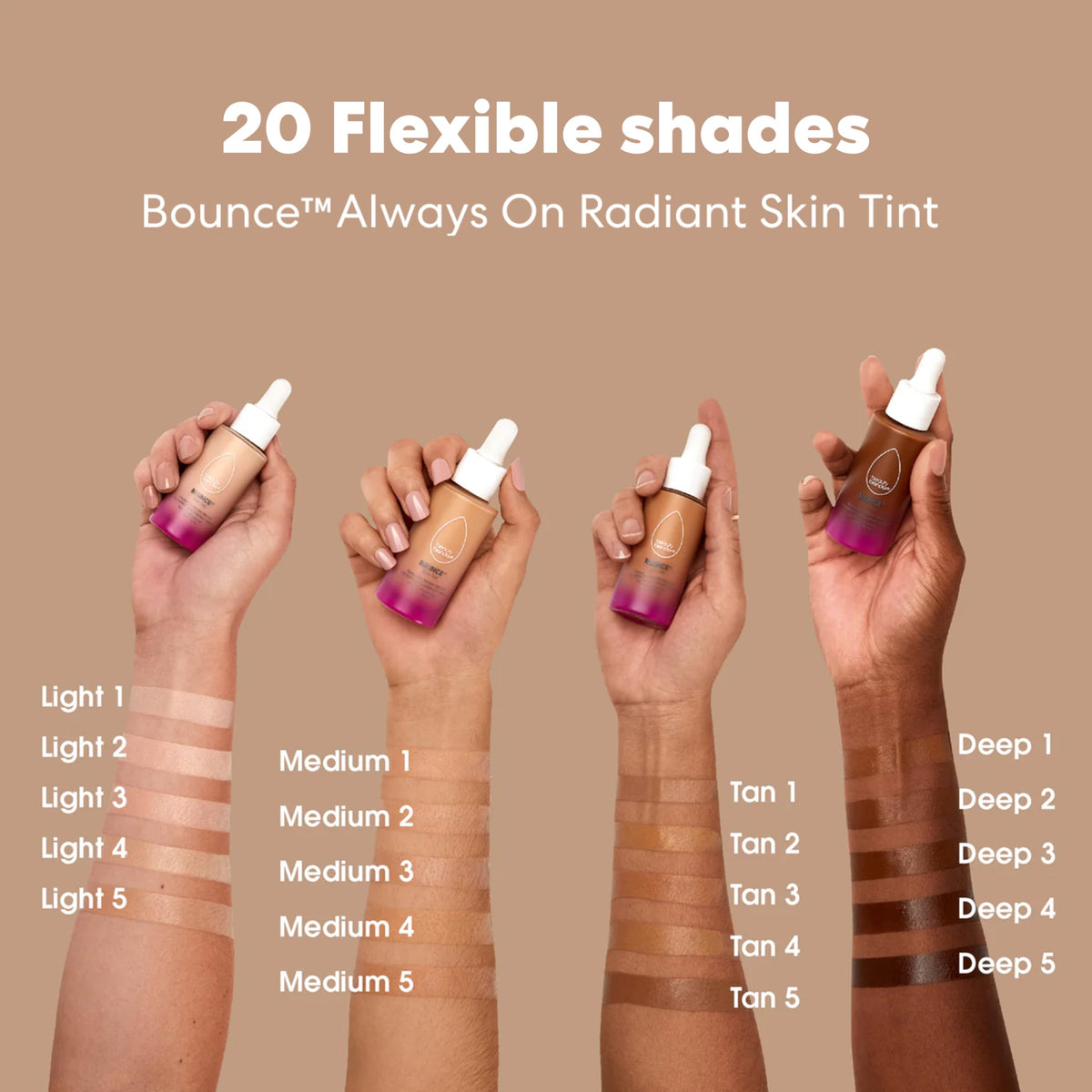 Beautyblender 12-Hour Always-On Radiant Skin Tint texture swirl shows seamless blend