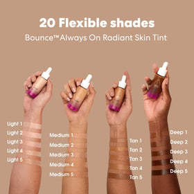 Beautyblender 12-Hour Always-On Radiant Skin Tint texture swirl shows seamless blend