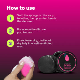 Beautyblender Blendercleanser Solid Charcoal bar beside cleansing brush for spot-cleaning.