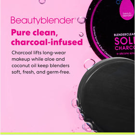 Beautyblender Blendercleanser Solid Charcoal lavender-scented bar close-up.