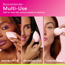 Beautyblender Bubble skin-toned swatch demonstrates buildable coverage with aqua-activated expansion