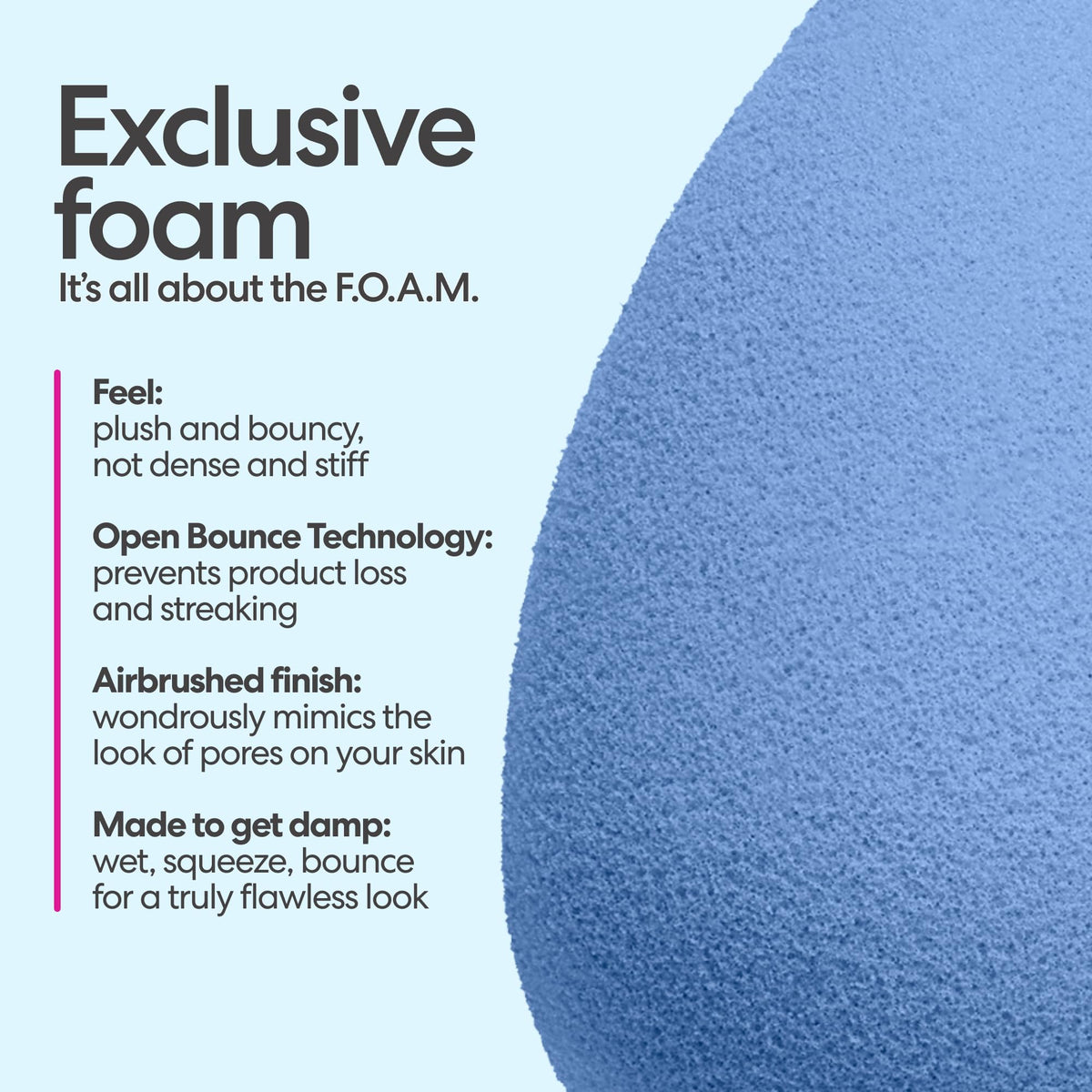 Beautyblender Denim washable sponge for easy cleaning and reuse.