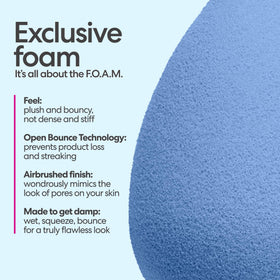 Beautyblender Denim washable sponge for easy cleaning and reuse.