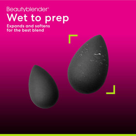 beautyblender micro mini pro black highlighter blending on cheekbones
