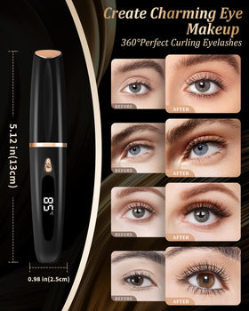 BeautyCurls LED display shows three temperature options for tailored curling.