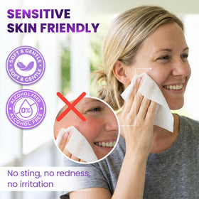 BeautyFrizz Lavender Wipes suitable for sensitive skin and gentle cleansing.