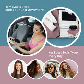 Beauty HAK PAK travel brush bristle configuration for detangling with minimal static.