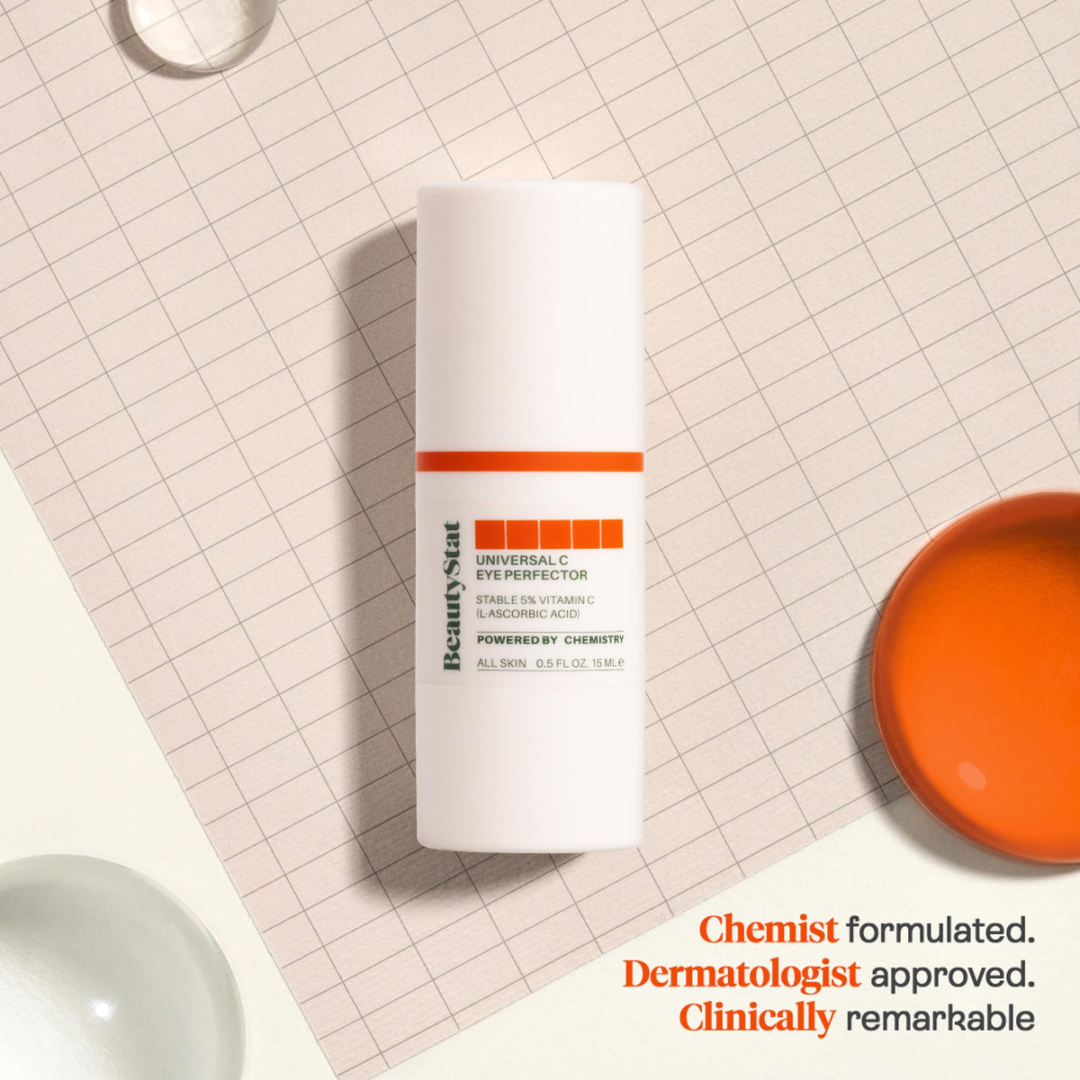 BeautyStat Universal C Eye Perfector being dabbed around the orbital bone for brightening