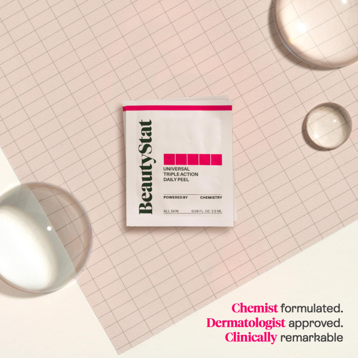 BeautyStat universal daily peel pod close-up highlights one-step routine and gentle exfoliation.