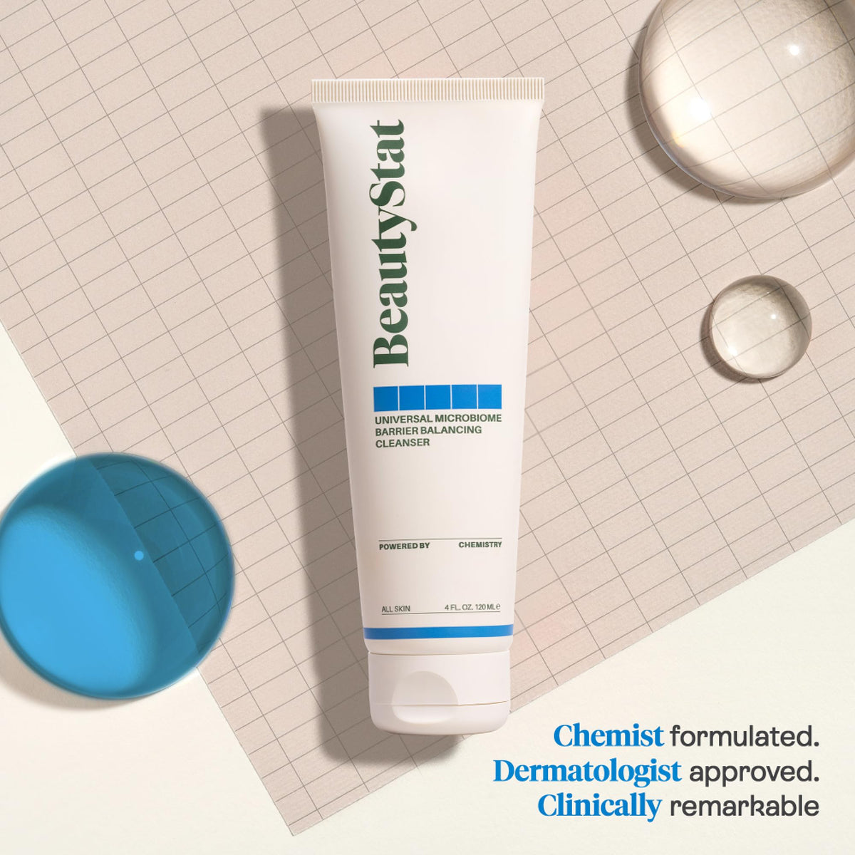 BeautyStat cleanser foam texture ready to gently cleanse without stripping moisture.