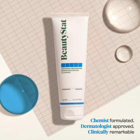 BeautyStat cleanser foam texture ready to gently cleanse without stripping moisture.