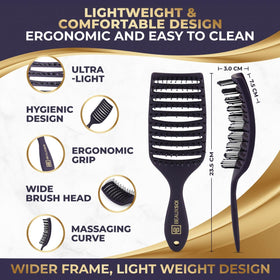 BEAUXSOI detangler brush with soft bristles eases knots without tears