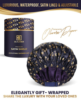 BEAUXSOI Fleur de Nuit shower cap waterproof outer layer blocks moisture during shower