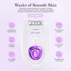 BEAUZMO epilator with 36 tweezers removes short hairs at the root.
