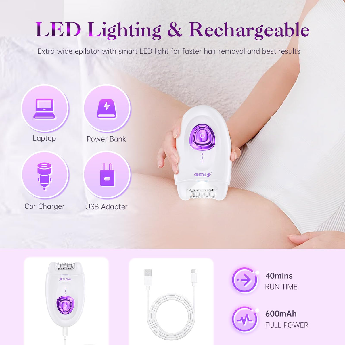BEAUZMO epilator compact and travel-friendly for on-the-go grooming.