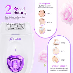 BEAUZMO epilator dual-speed settings let you tailor speed and comfort.