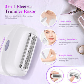 BEAUZMO epilator two massage heads ease the sensation during use.
