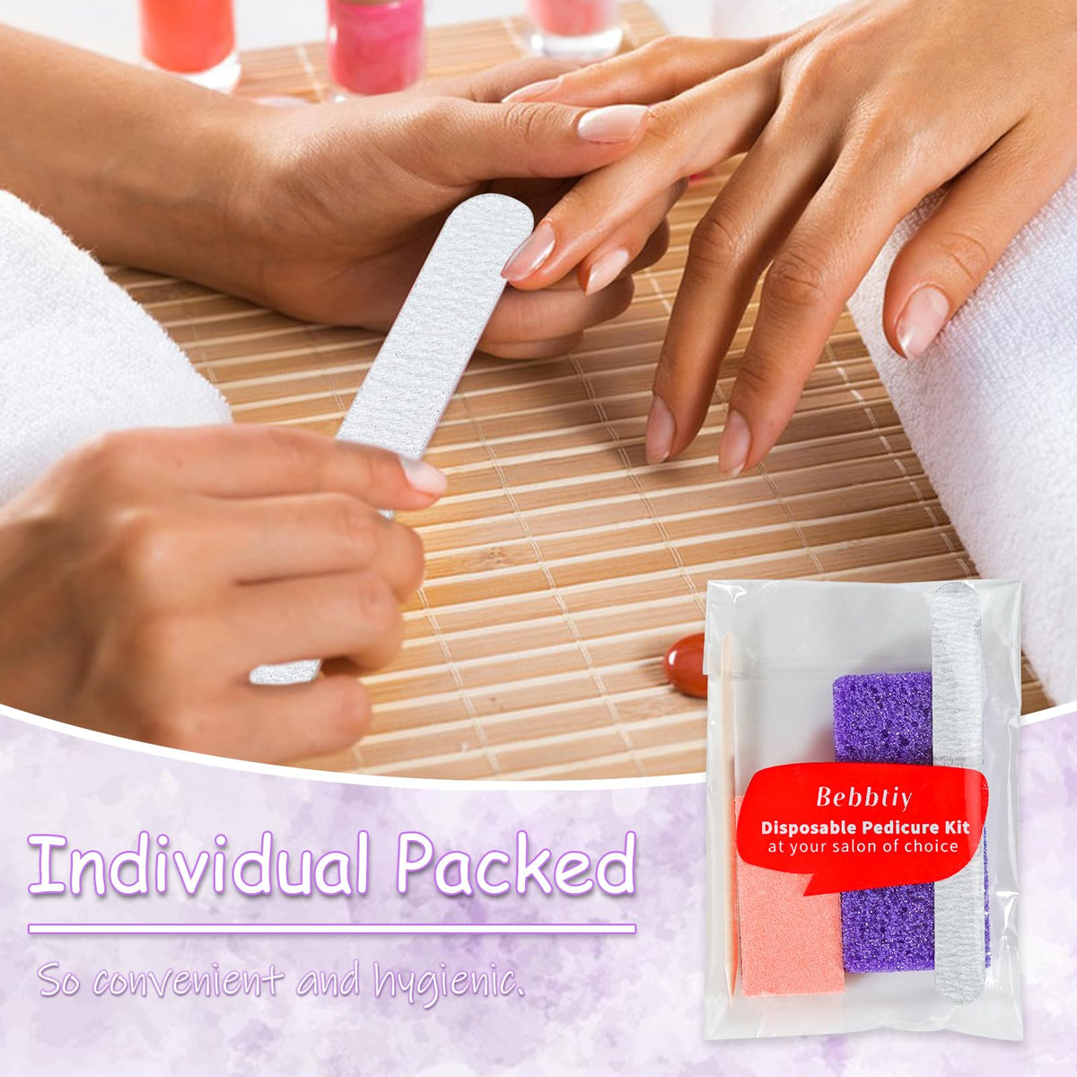 Bebbtiy nail file 80/100 grit for precise shaping during at-home sessions