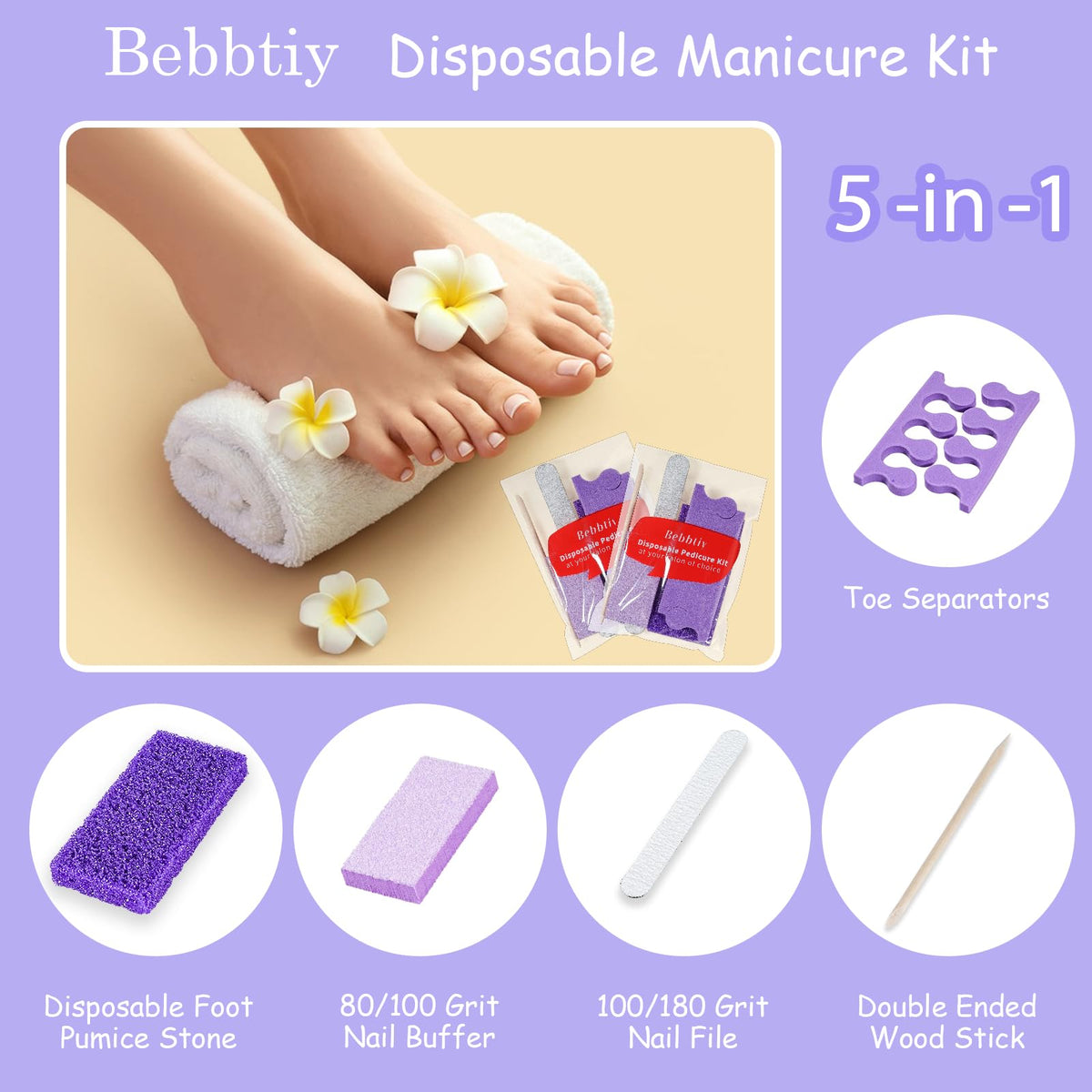 Bebbtiy pumice pad 80/100 grit for gentle exfoliation.