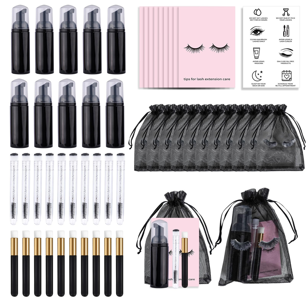 Bebbtiy lash shampoo bottle with foam pump for mess-free application.