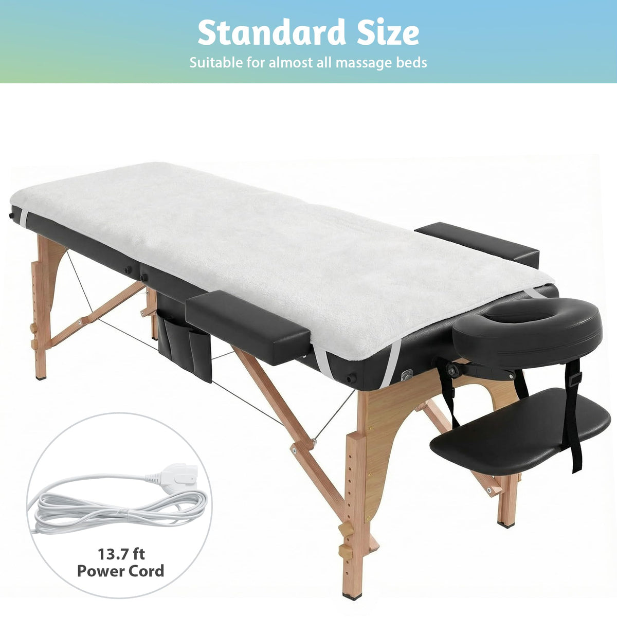 BECALIN standard 30x71 inch size fits most massage beds.